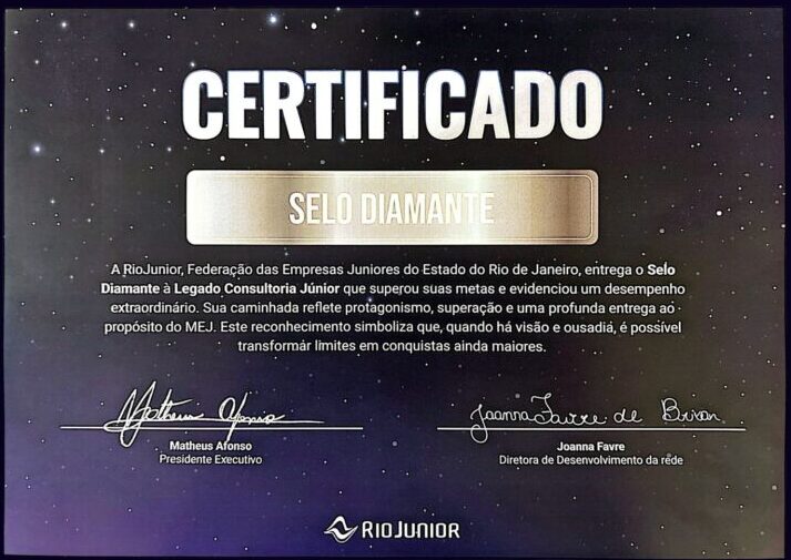 Certificado - Selo Diamante